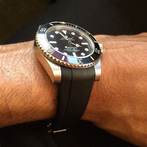 rolex submariner rubber b strap|wearing rolex submariner rubber strap.